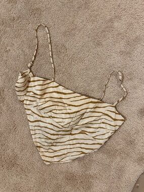 Cream and Gold Zebra Print Cami Top